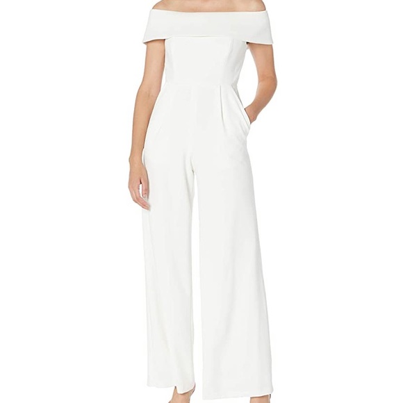 Calvin Klein Pants - HP🌟NWOT Sequin Off the Shoulder Wide Leg Jumpsuit
